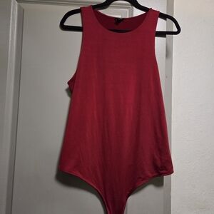 Express Red Sleeveless Bodysuit